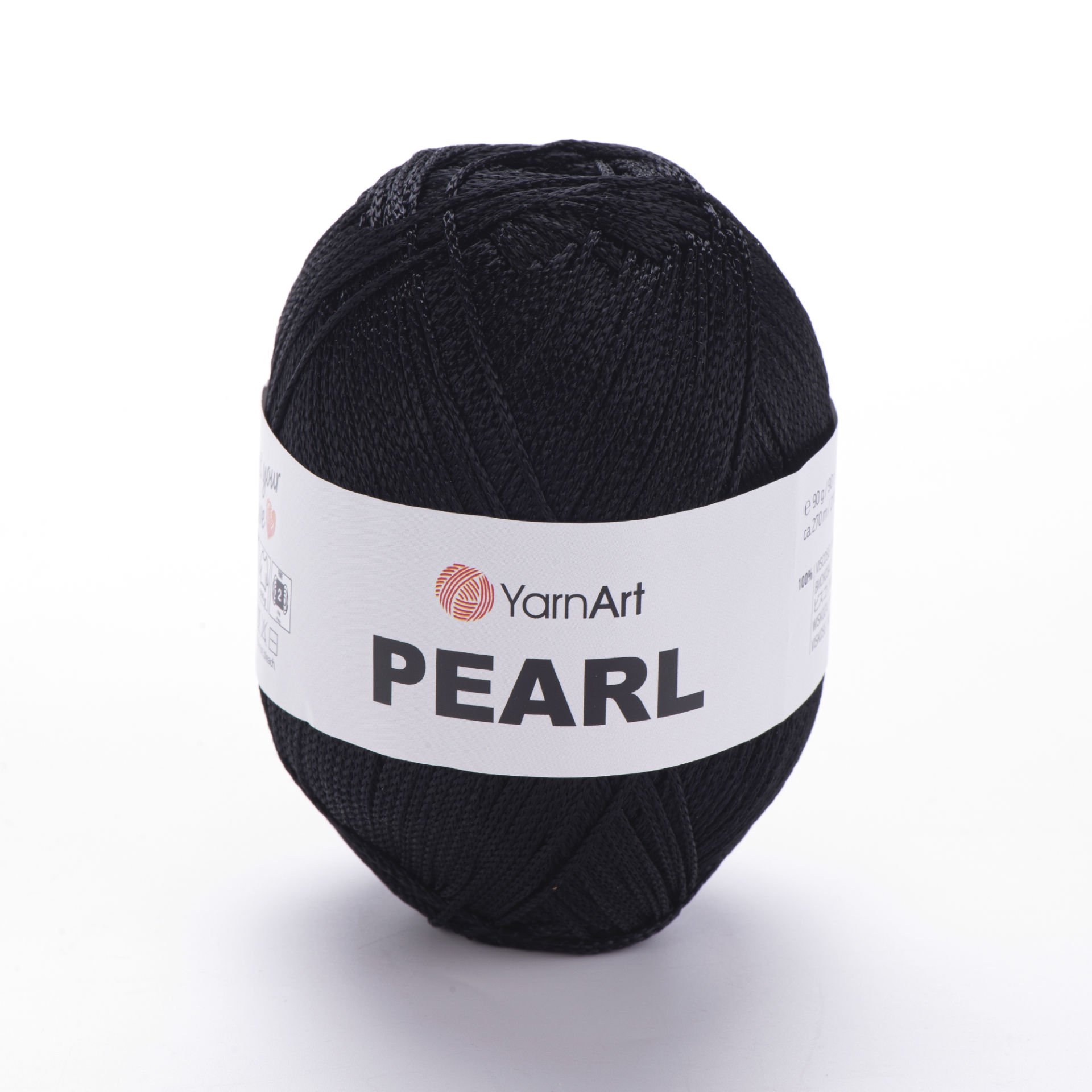 YARNART PEARL - SHINY KNITTING YARN BLACK - 107