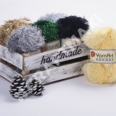 YARNART RUMBA - GLITTERY KNITTING YARN WHITE - 101