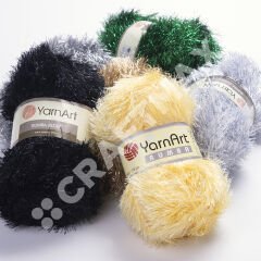 YARNART RUMBA - GLITTERY KNITTING YARN WHITE - 101