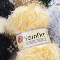 YARNART RUMBA - GLITTERY KNITTING YARN WHITE - 101