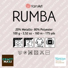 YARNART RUMBA - GLITTERY KNITTING YARN WHITE - 101