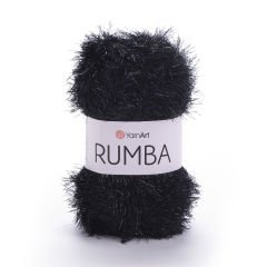 YARNART RUMBA - GLITTERY KNITTING YARN BLACK - 107