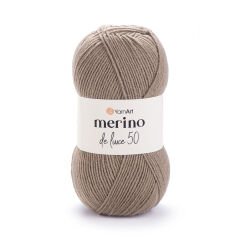 YARNART MERINO DE LUXE 50 - KNITTING YARN DARK BEIGE - 218