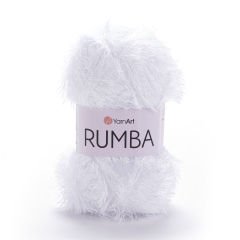 YARNART RUMBA - GLITTERY KNITTING YARN WHITE - 101