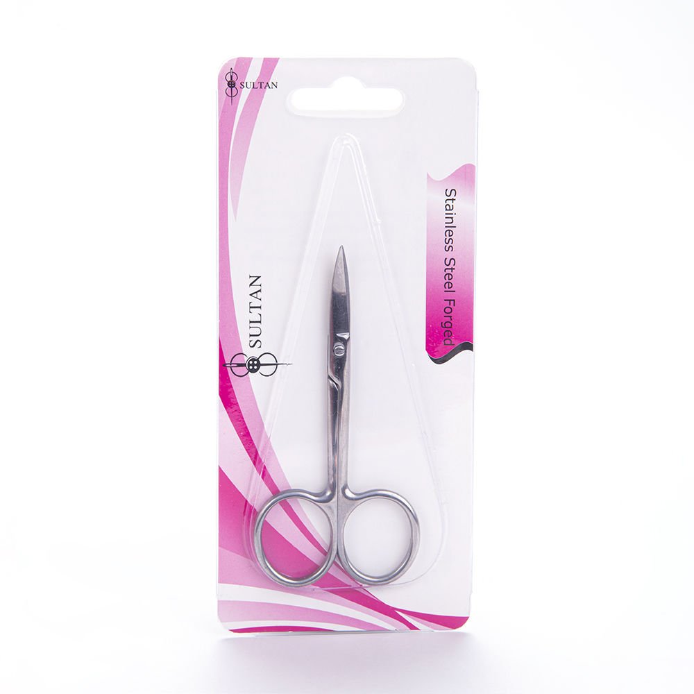 CURVED EMBROIDERY SCISSORS - SILVER - 3.5''