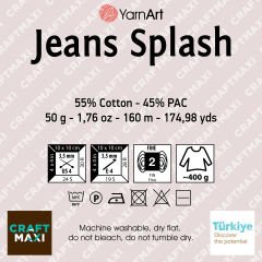 YARNART JEANS SPLASH - MULTICOLOR KNITTING YARN VARIEGATED - 947