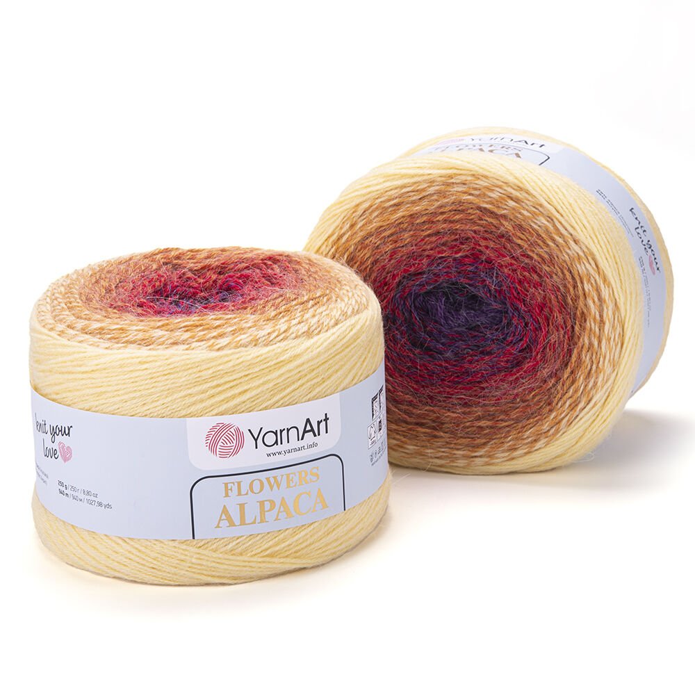 YARNART FLOWERS ALPACA - MULTICOLOR KNITTING YARN VARIEGATED - 418