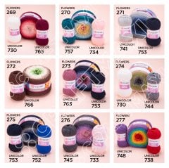 YARNART FLOWERS UNICOLOR - KNITTING YARN