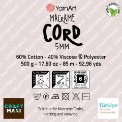YARNART MACRAME CORD 5 MM - MACRAME CORD