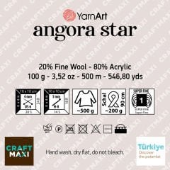 YARNART ANGORA STAR - KNITTING YARN SALMON - 570