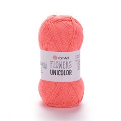 YARNART FLOWERS UNICOLOR - KNITTING YARN REDDISH ORANGE - 736