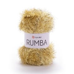 YARNART RUMBA - GLITTERY KNITTING YARN GOLD - 105