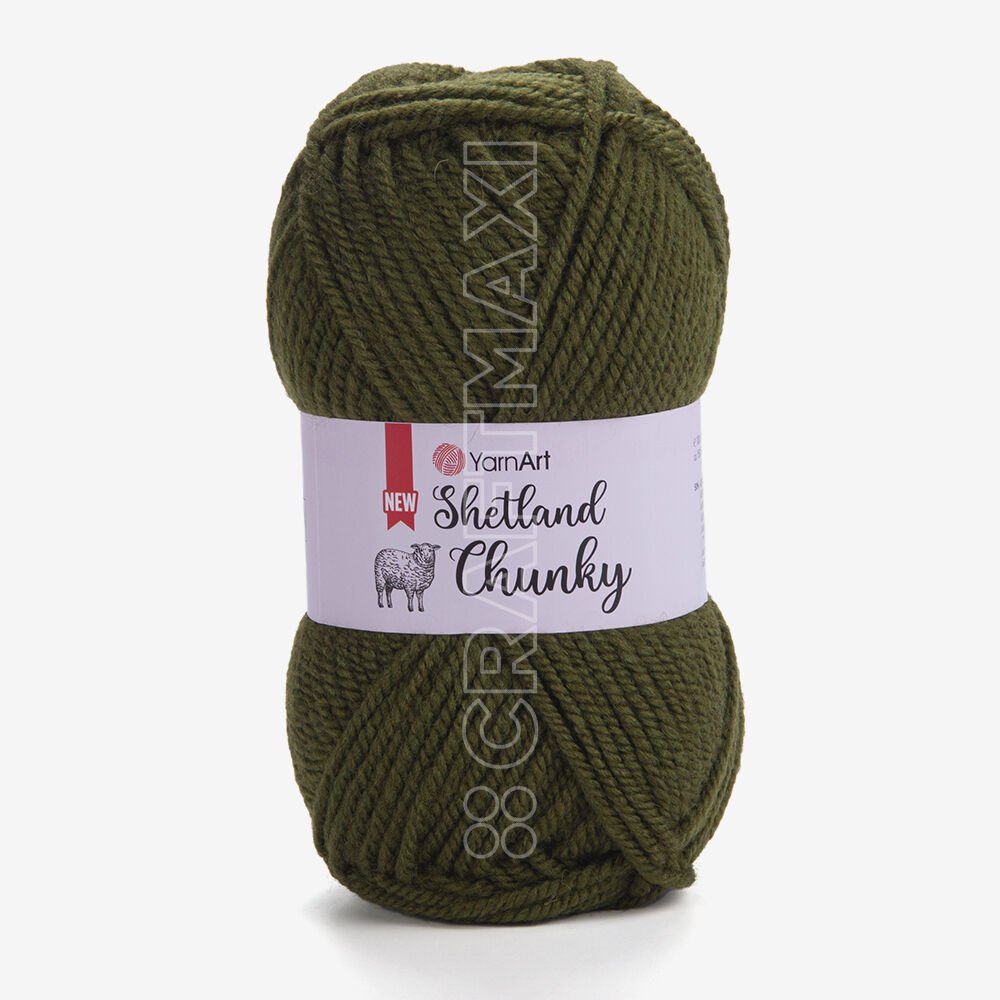 YARNART SHETLAND CHUNKY - KNITTING YARN GREEN - 637