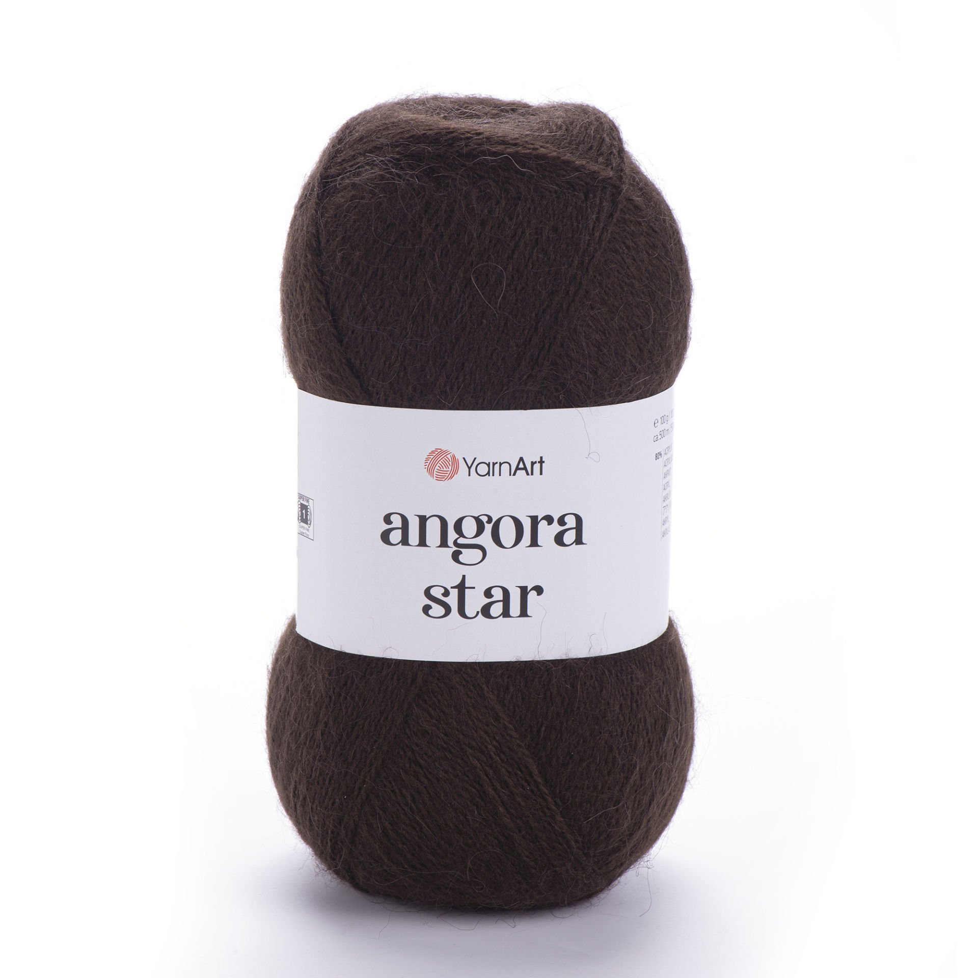 YARNART ANGORA STAR - KNITTING YARN DARK BROWN - 116
