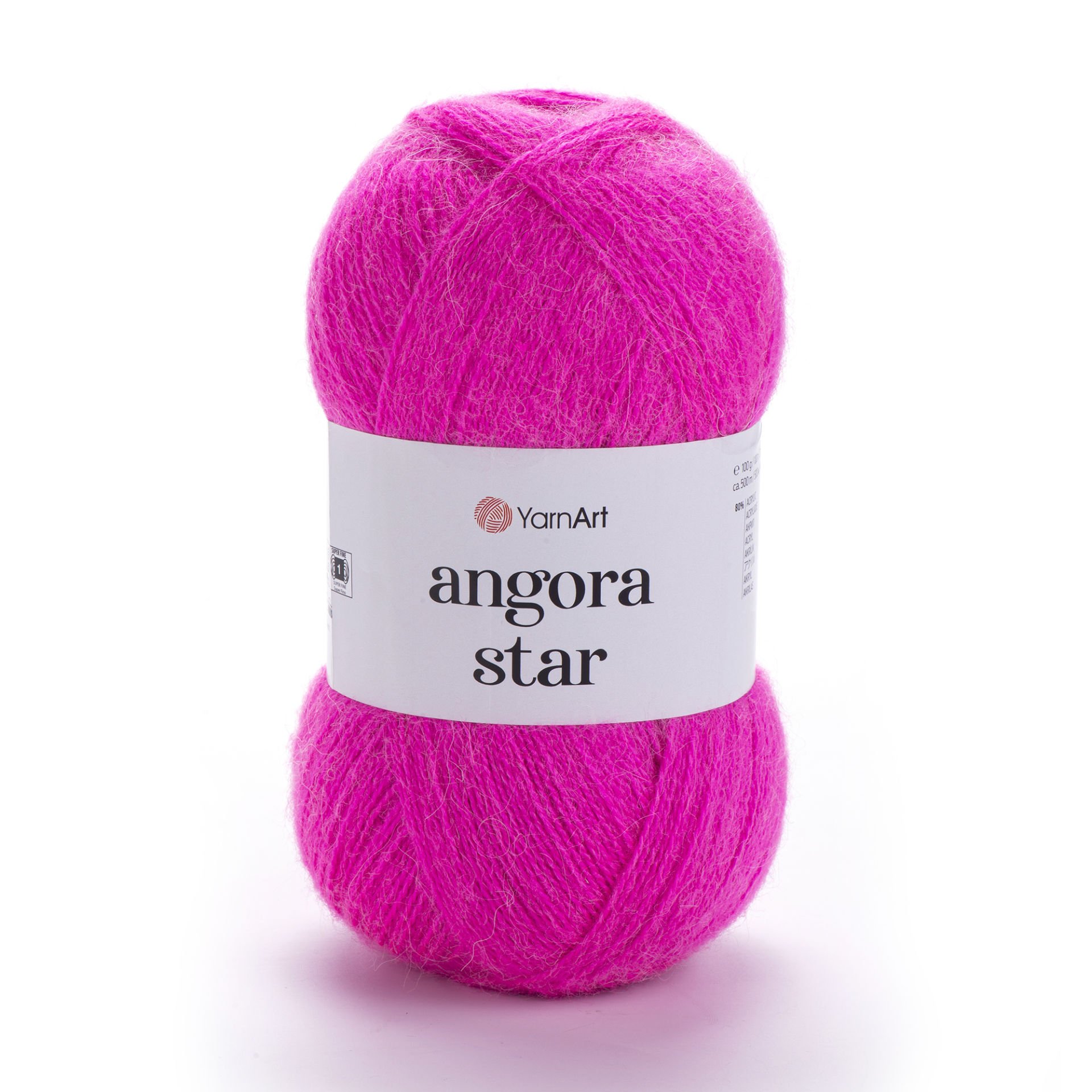 YARNART ANGORA STAR - KNITTING YARN NEON PINK - 174