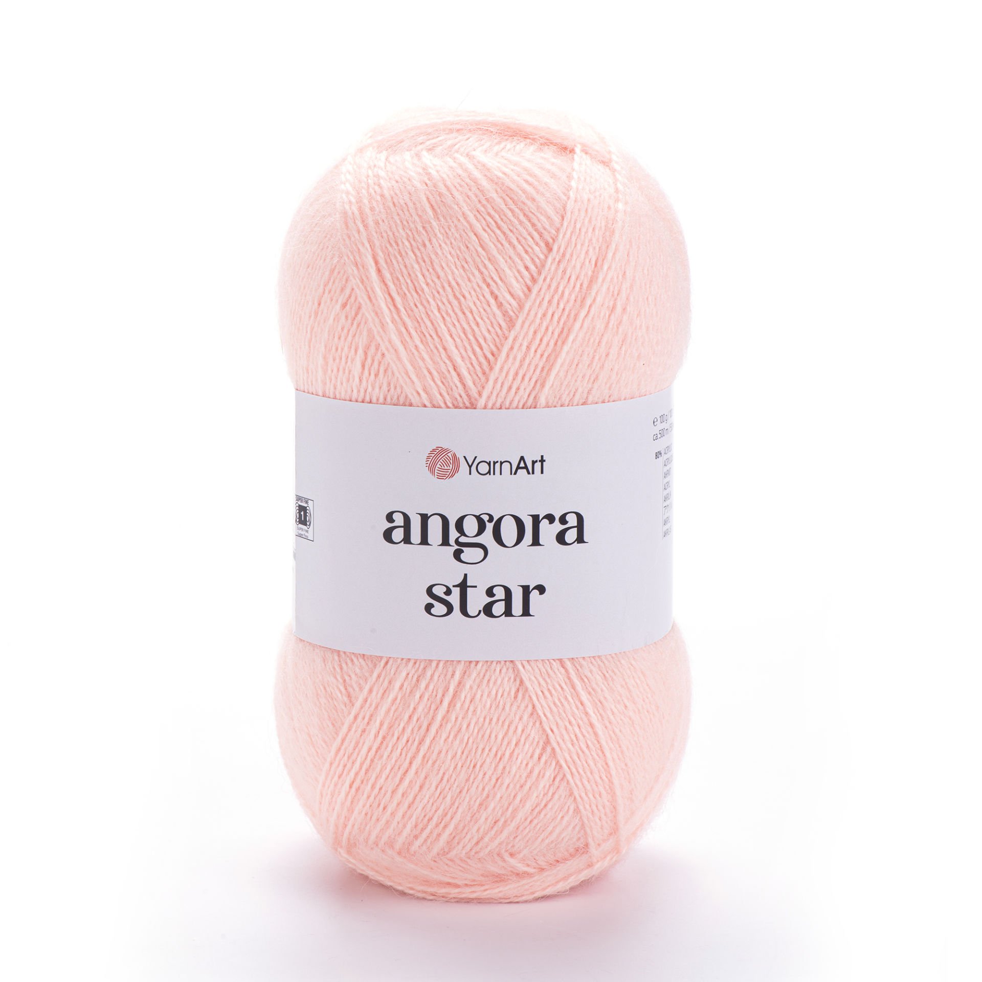 YARNART ANGORA STAR - KNITTING YARN LIGHT PINKISH ORANGE - 204