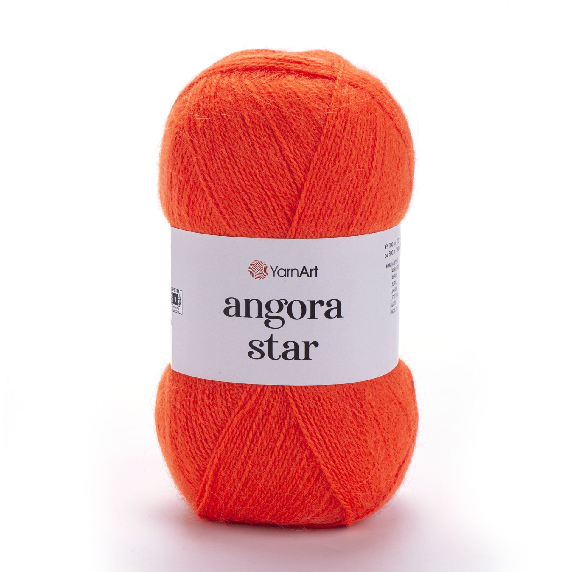 YARNART ANGORA STAR - KNITTING YARN ORANGE - 206