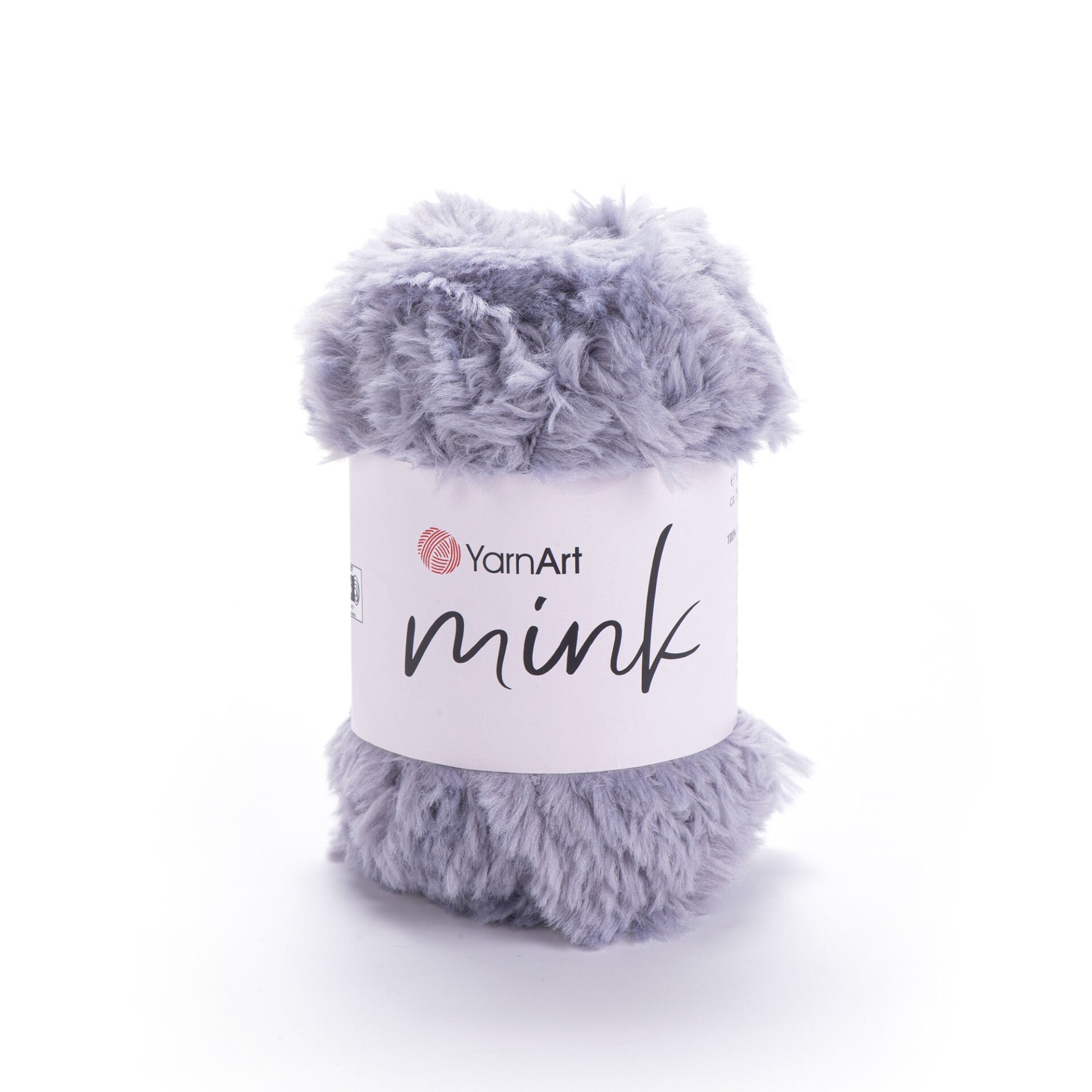 YARNART MINK - FAUX FUR KNITTING YARN LIGHT GREY - 334