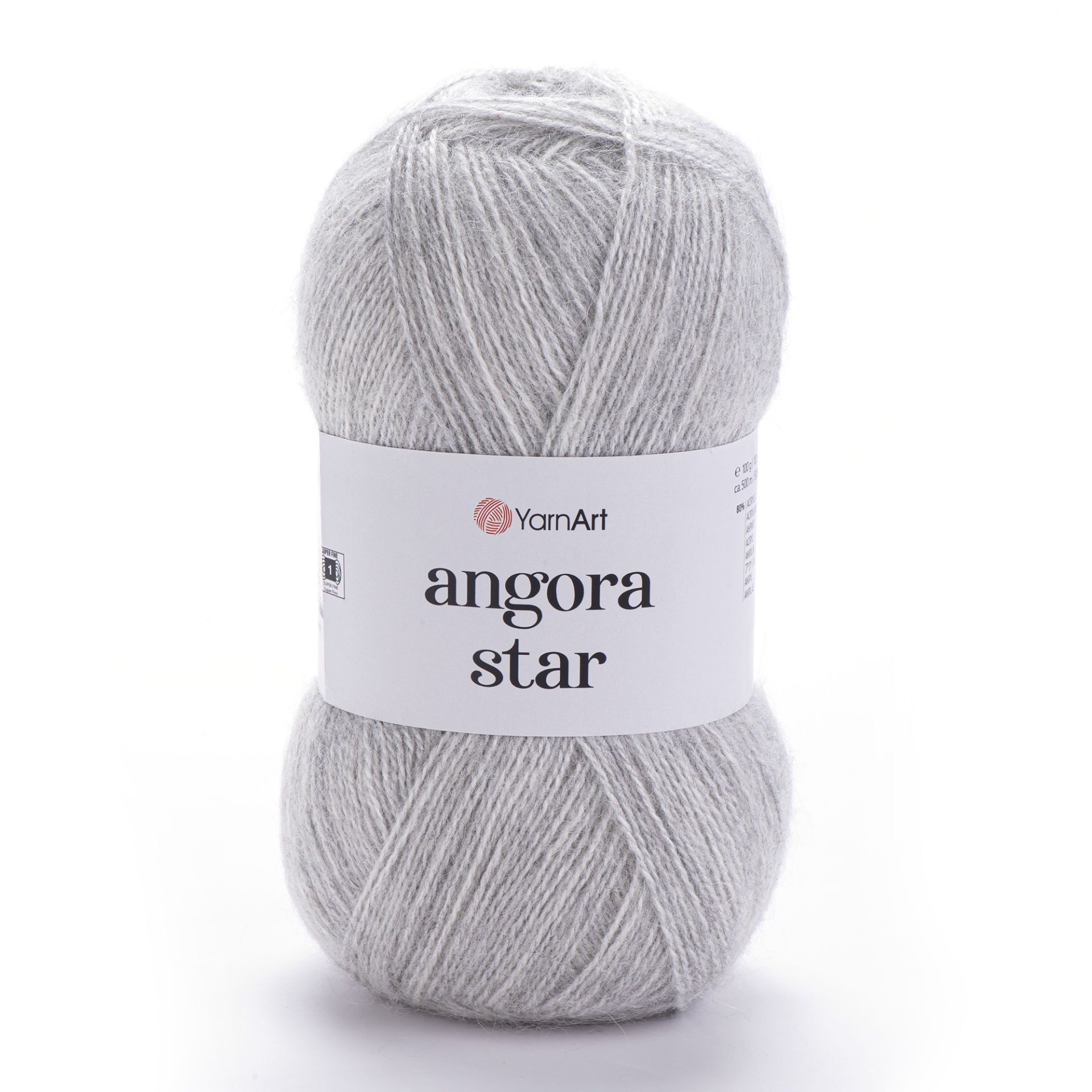 YARNART ANGORA STAR - KNITTING YARN LIGHT GREY - 282