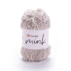 YARNART MINK - FAUX FUR KNITTING YARN STONE COLOR - 337