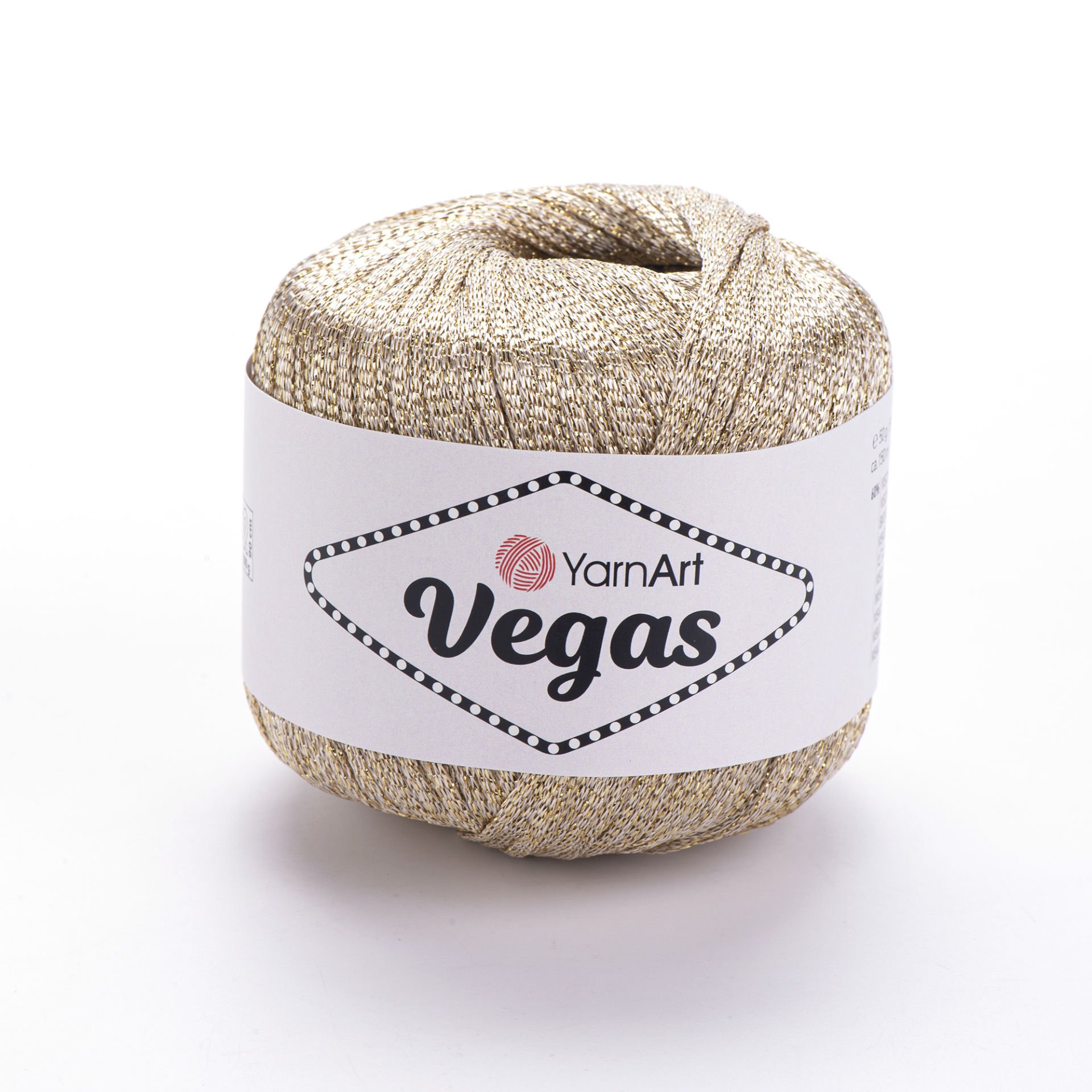 YARNART VEGAS - GLITTERY KNITTING YARN GOLD - 42