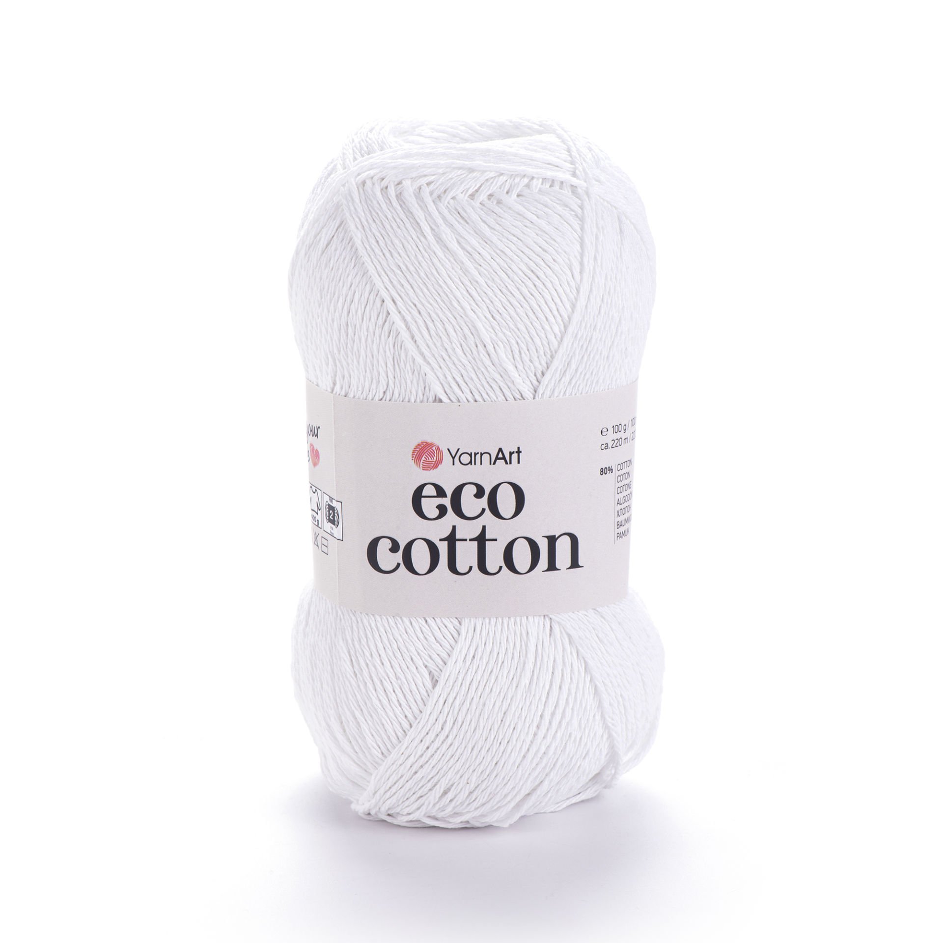 YARNART ECO COTTON - KNITTING YARN WHITE - 760