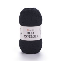 YARNART ECO COTTON - KNITTING YARN BLACK - 761