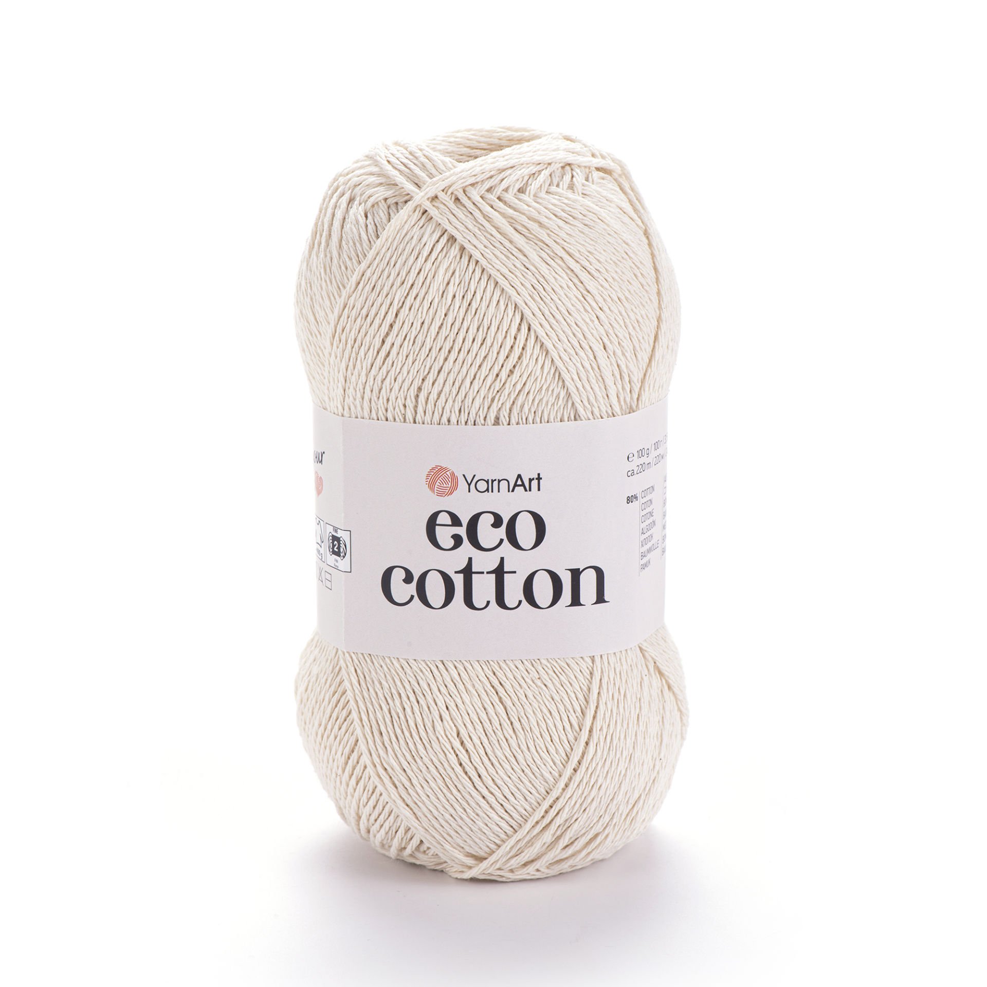 YARNART ECO COTTON - KNITTING YARN CREAM - 762