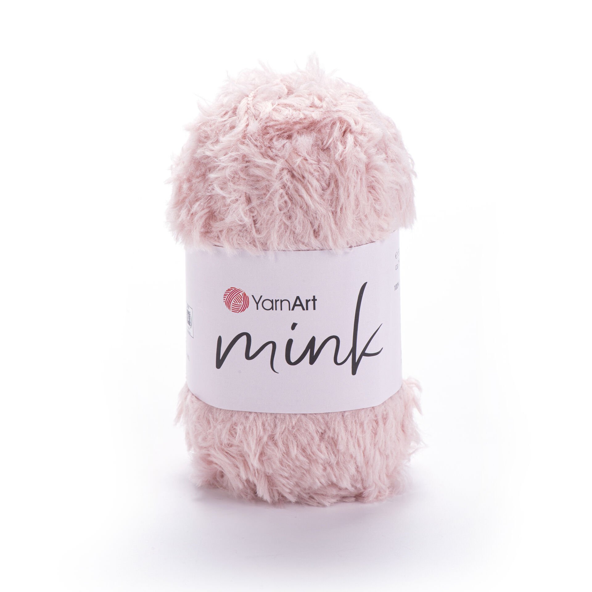 YARNART MINK - FAUX FUR KNITTING YARN POWDER PINK - 341