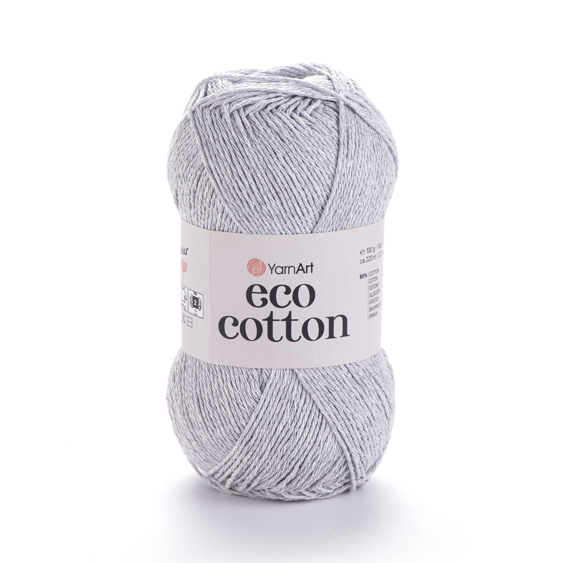 YARNART ECO COTTON - KNITTING YARN GREY - 763