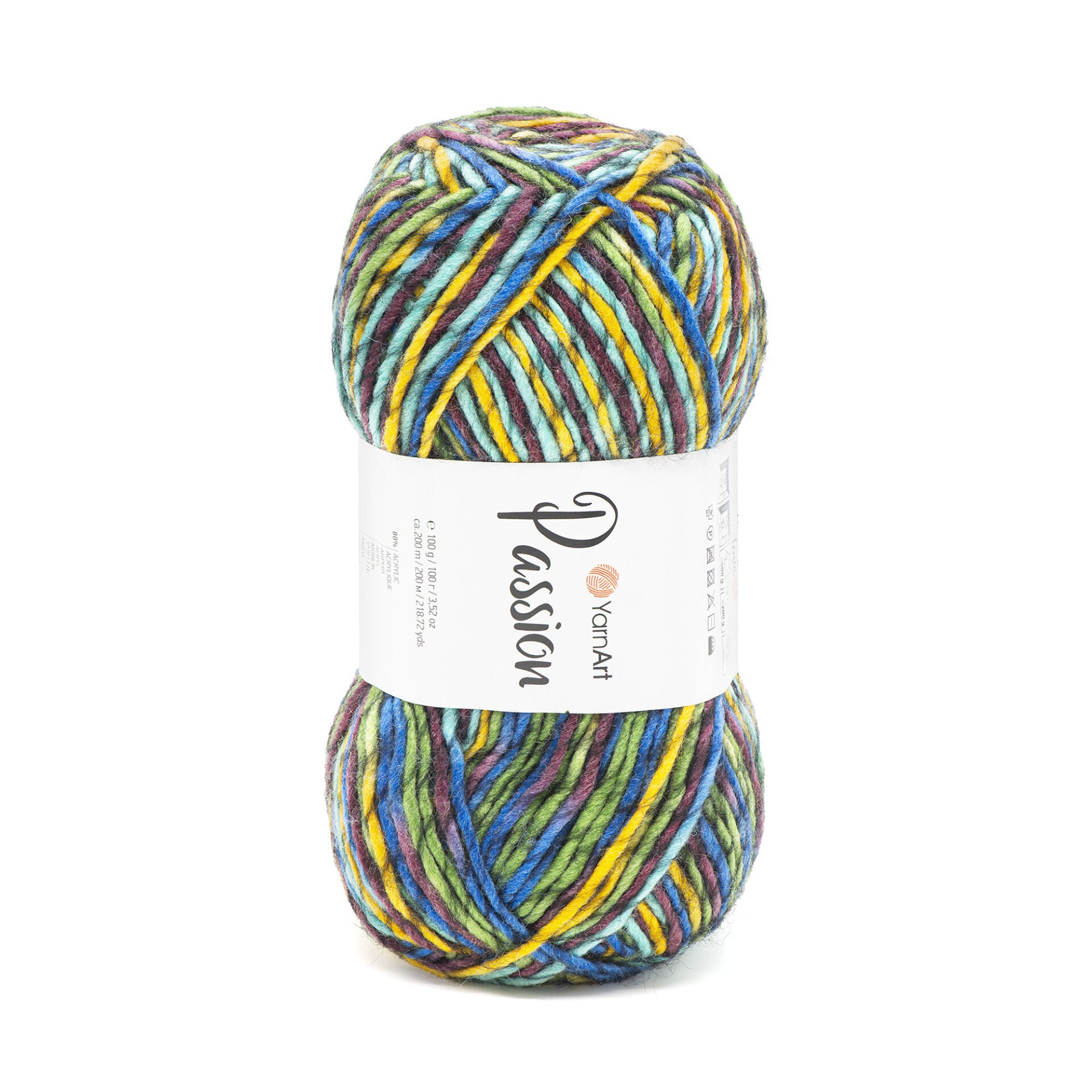 YARNART PASSION - MULTICOLOR KNITTING YARN VARIEGATED - 1245