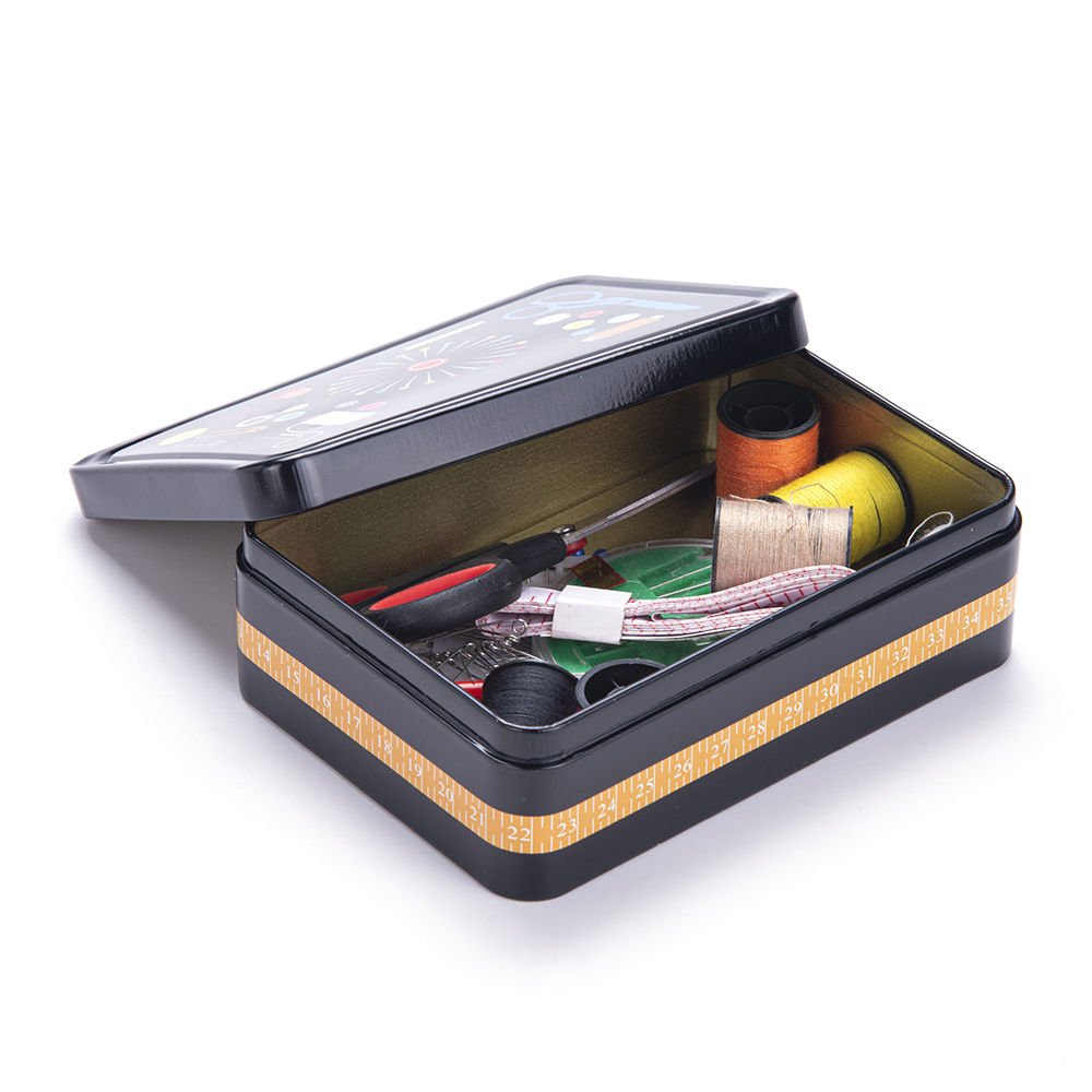 SEWING KIT WITH METAL BOX