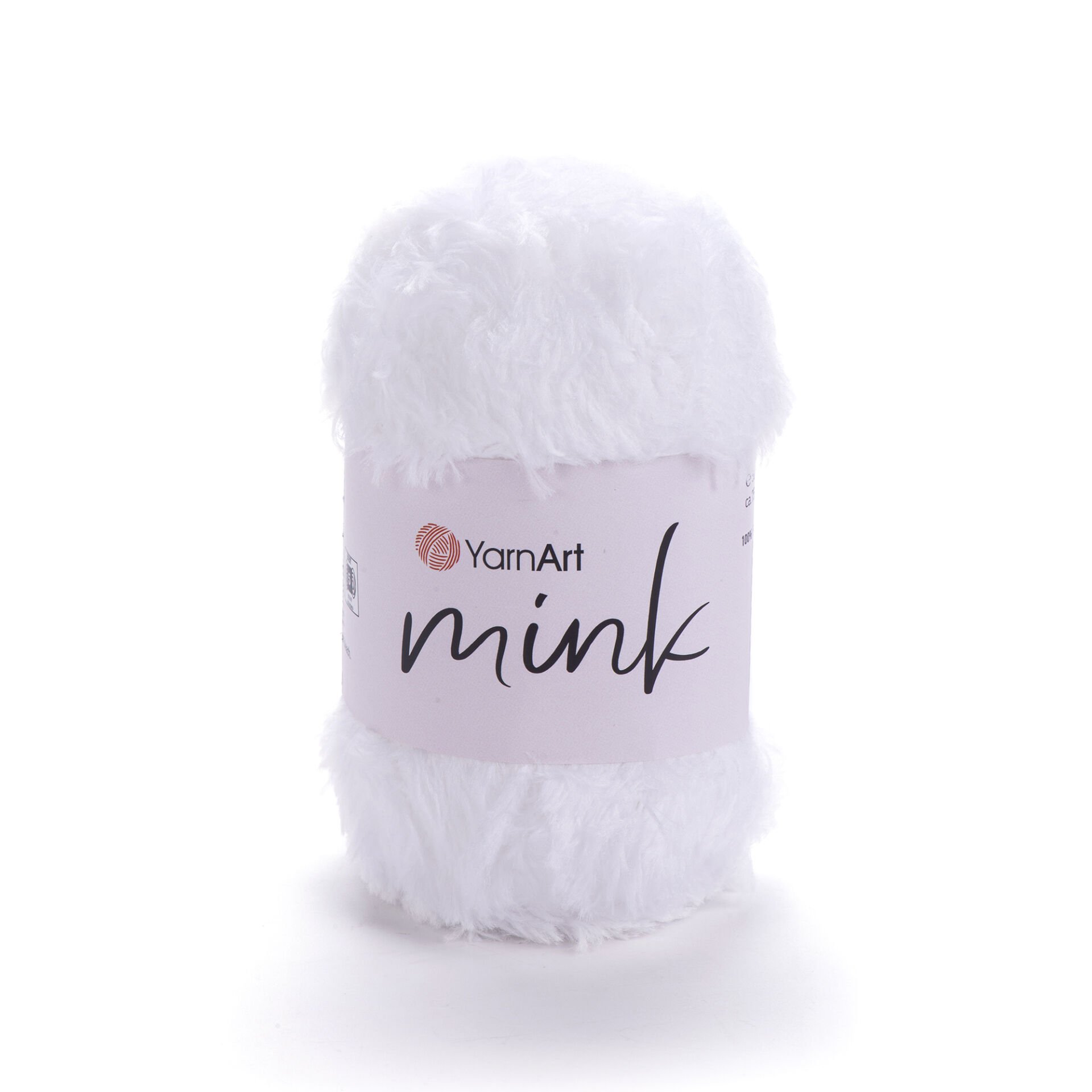 YARNART MINK - FAUX FUR KNITTING YARN WHITE - 345