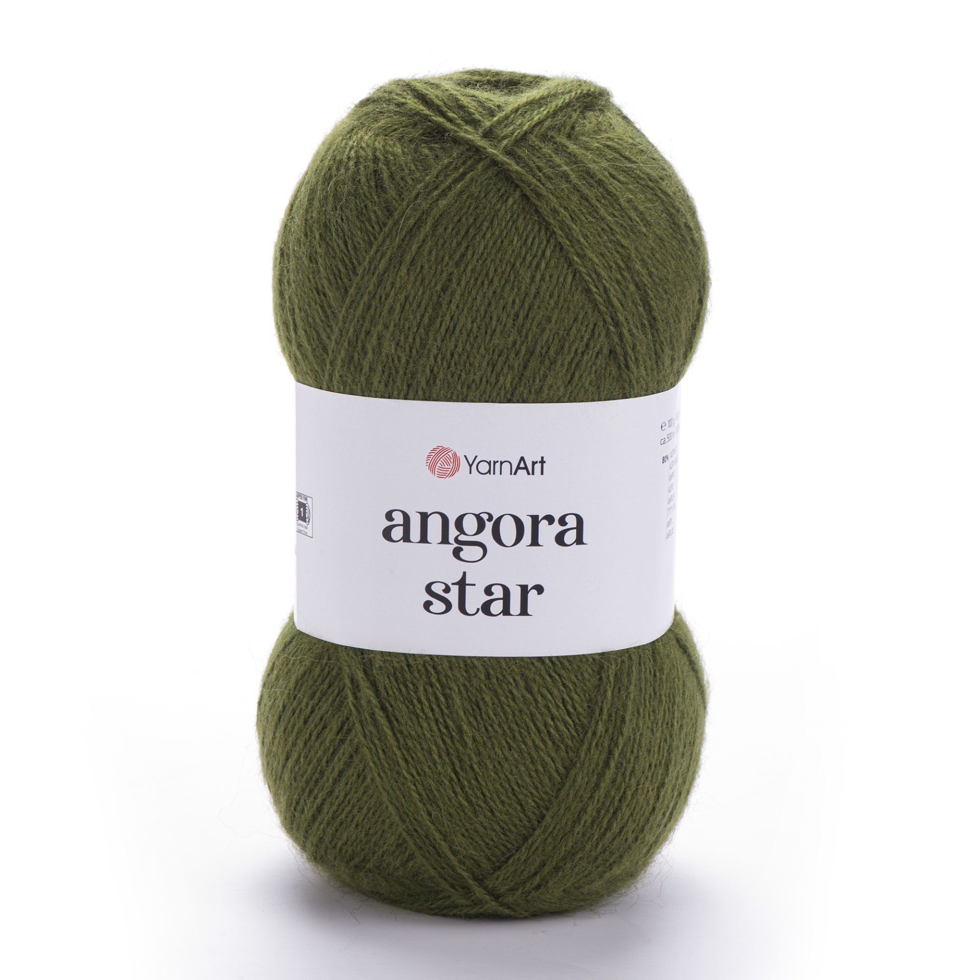 YARNART ANGORA STAR - KNITTING YARN OLIVE GREEN - 530