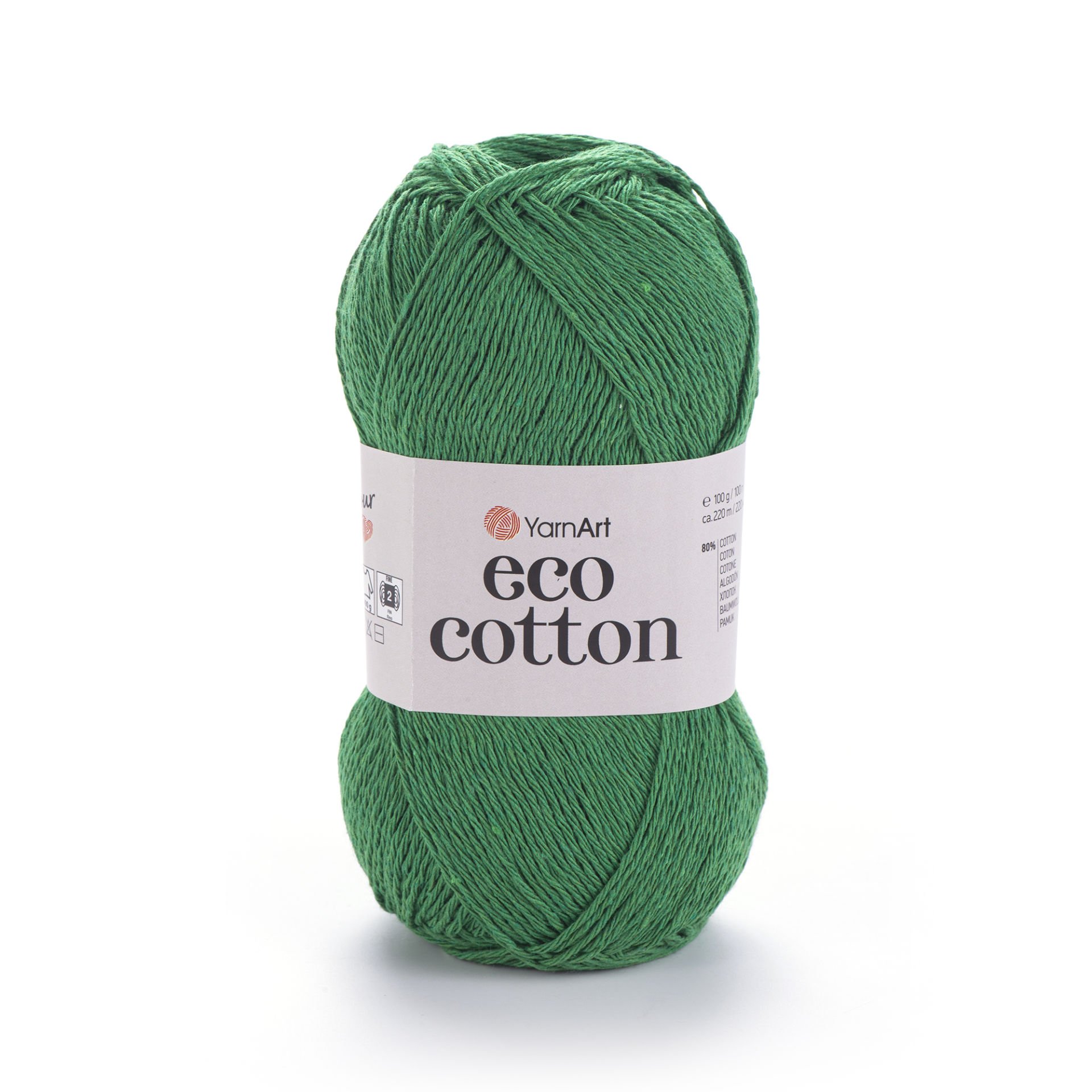 YARNART ECO COTTON - KNITTING YARN GREEN - 767