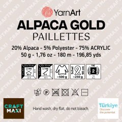 YARNART ALPACA GOLD PAILLETTES - KNITTING YARN ORANGE - 9311
