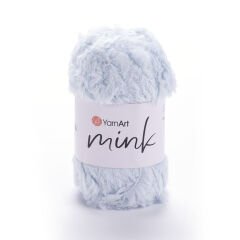 YARNART MINK - FAUX FUR KNITTING YARN LIGHT BLUE - 351