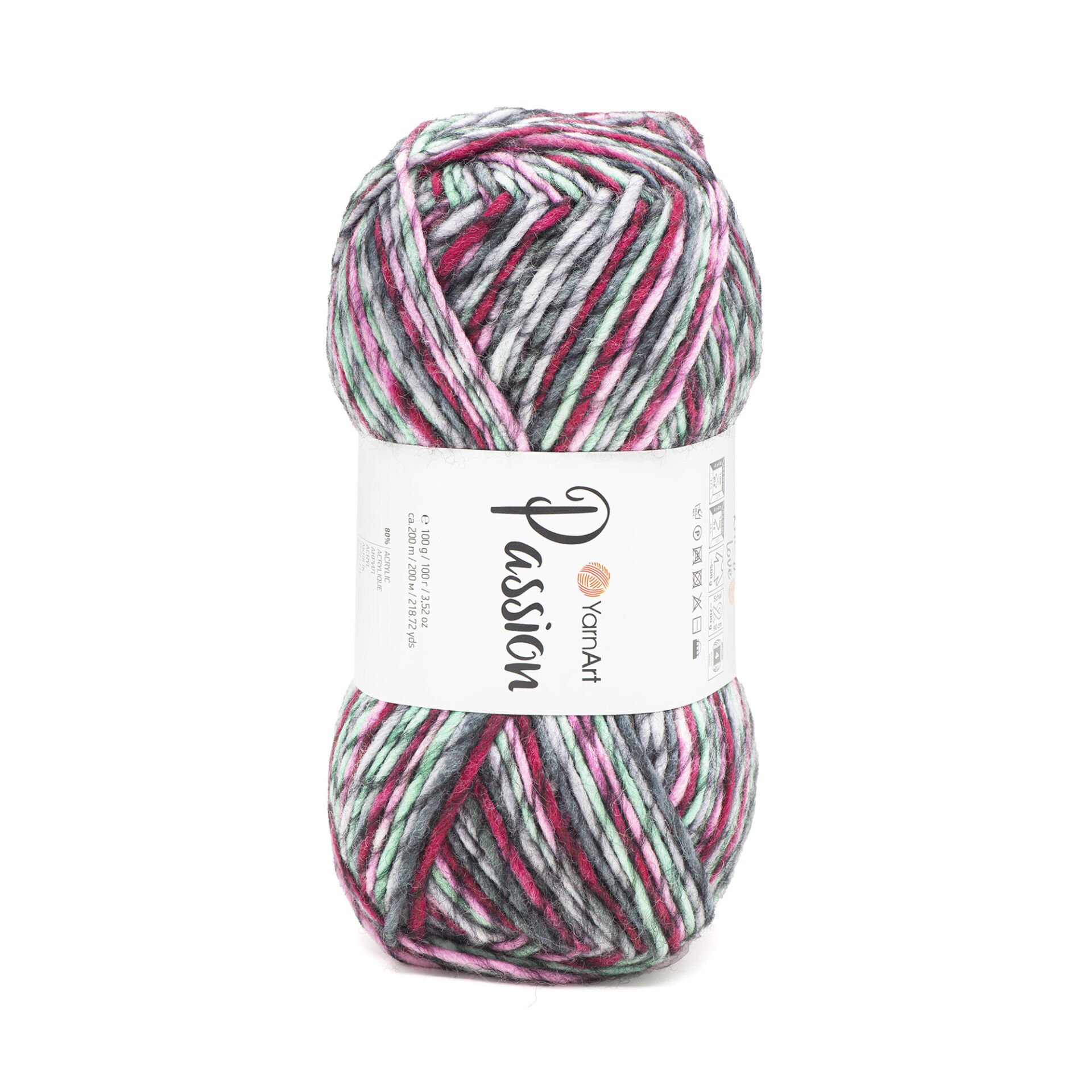 YARNART PASSION - MULTICOLOR KNITTING YARN VARIEGATED - 1252