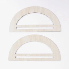 WOODEN BAG HANDLE - D MODEL - 2 PIECES 20X10 CM - MAPLE