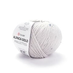 YARNART ALPACA GOLD PAILLETTES - KNITTING YARN GREY - 9303