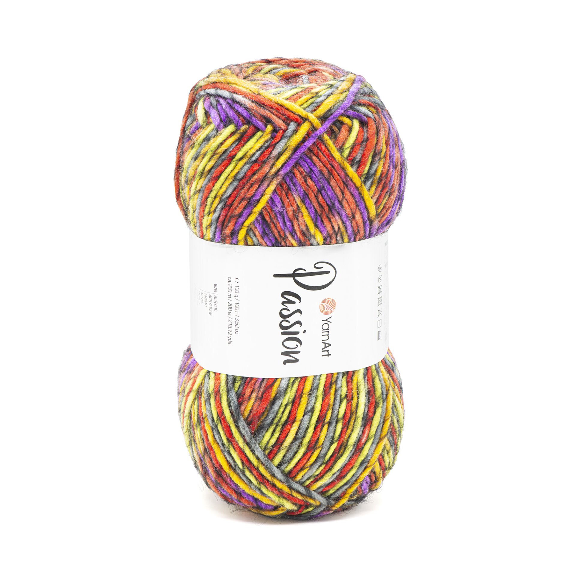 YARNART PASSION - MULTICOLOR KNITTING YARN VARIEGATED - 1253