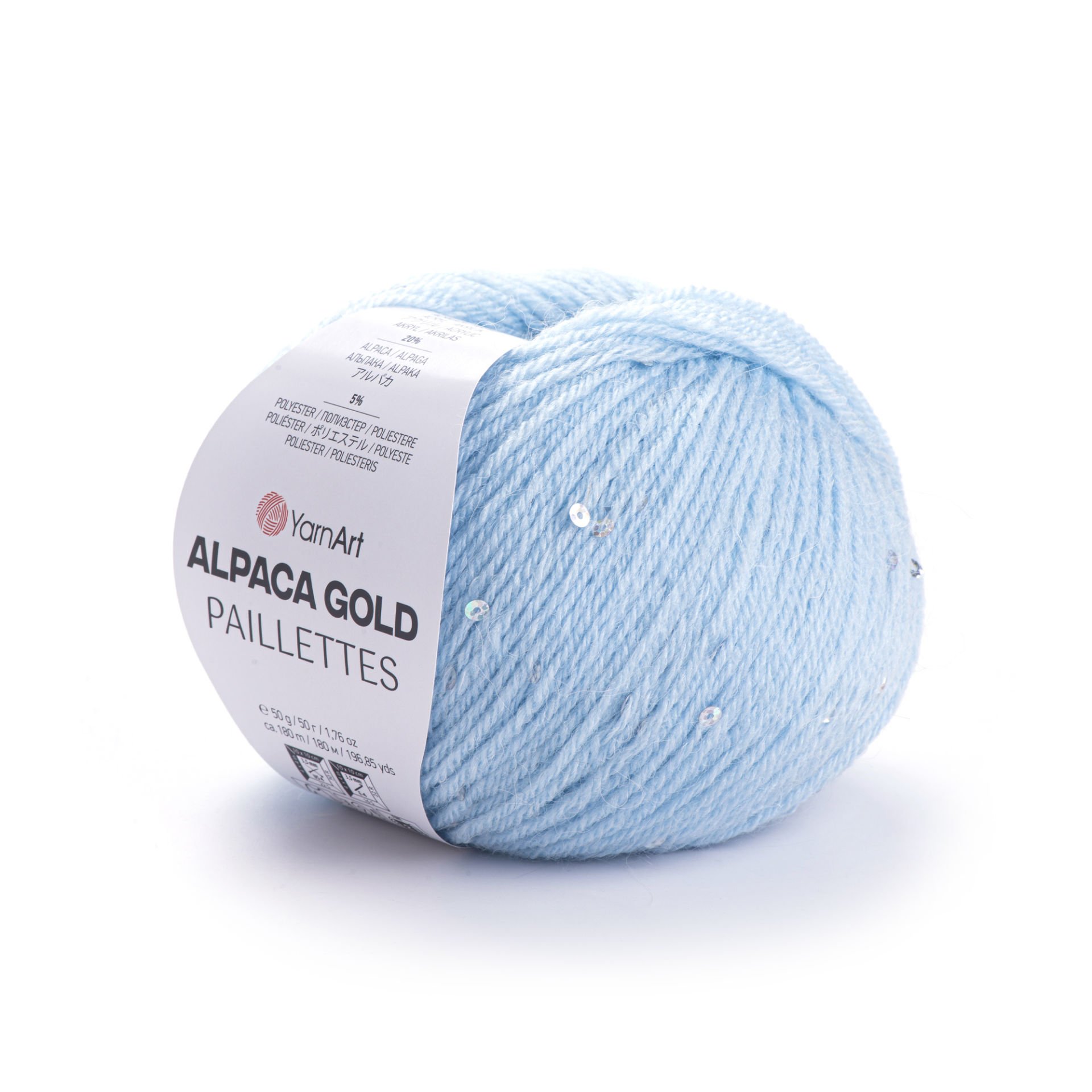 YARNART ALPACA GOLD PAILLETTES - KNITTING YARN BLUE - 9305