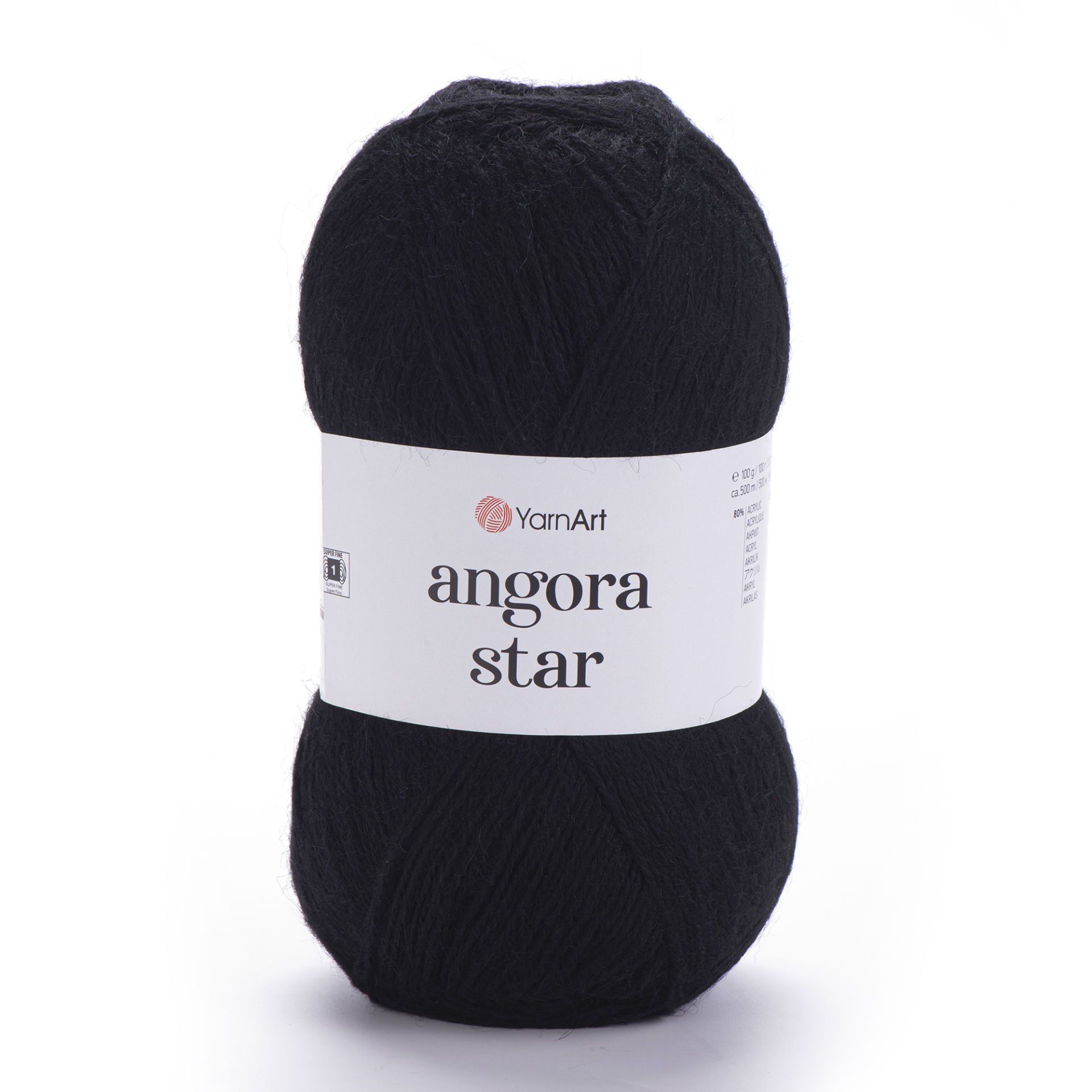 YARNART ANGORA STAR - KNITTING YARN BLACK - 585