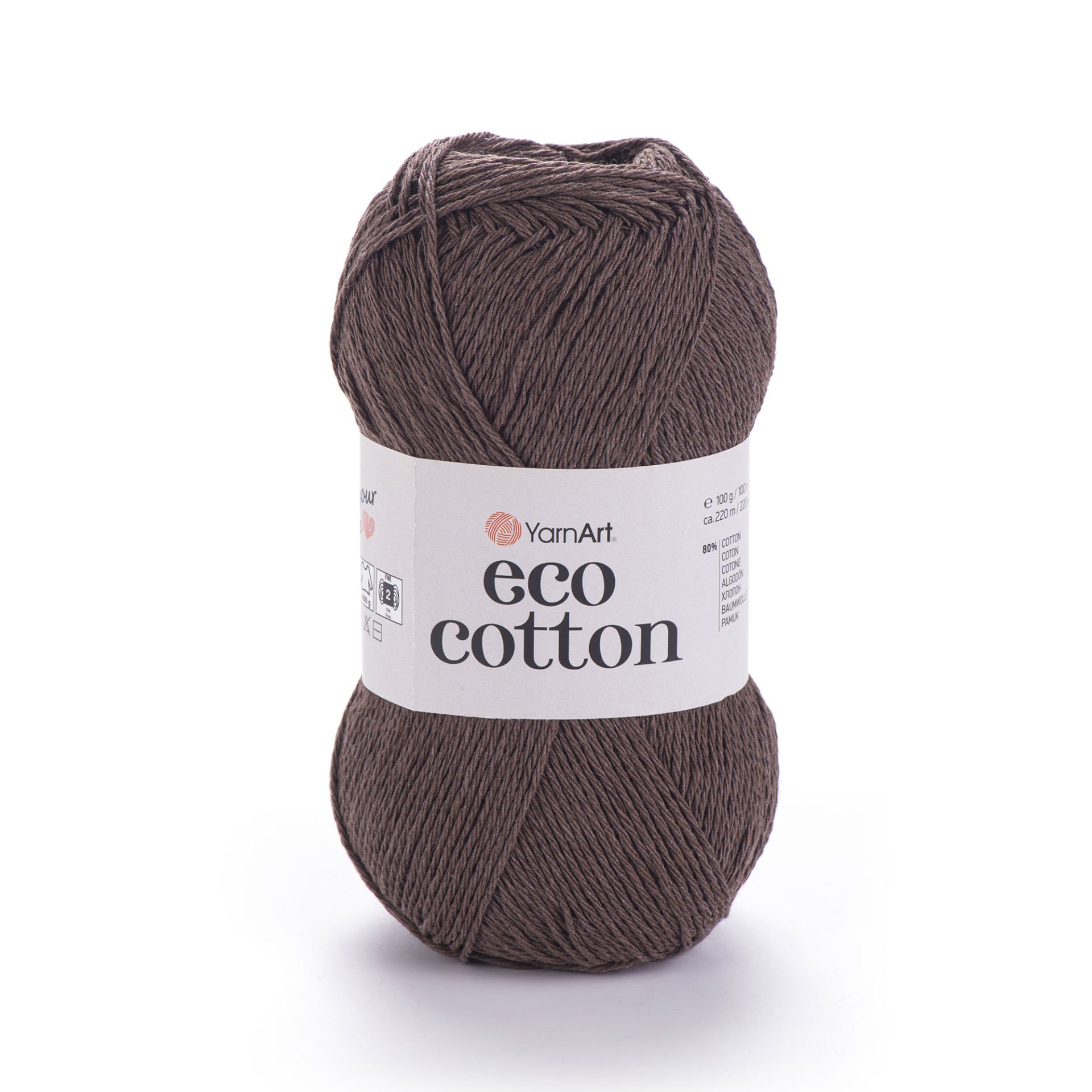 YARNART ECO COTTON - KNITTING YARN DARK BROWN - 777