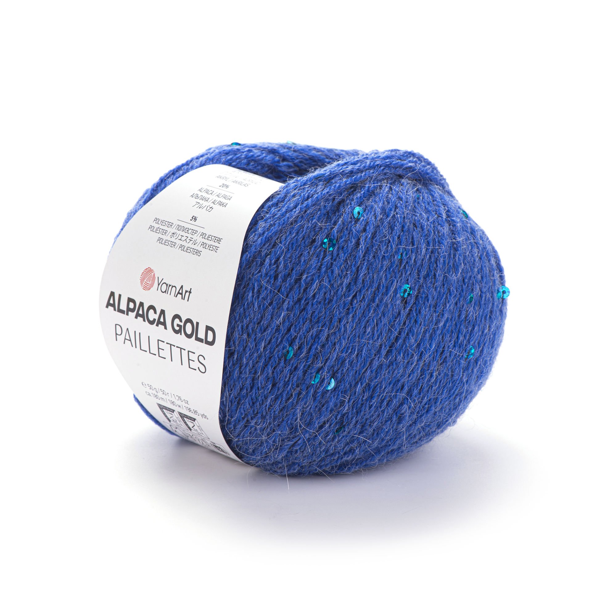 YARNART ALPACA GOLD PAILLETTES - KNITTING YARN BLUE - 9309