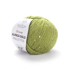YARNART ALPACA GOLD PAILLETTES - KNITTING YARN GREEN - 9310