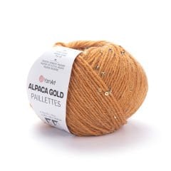 YARNART ALPACA GOLD PAILLETTES - KNITTING YARN ORANGE - 9311