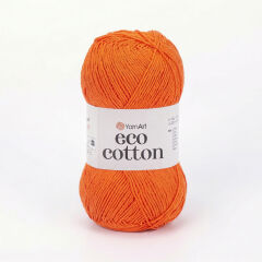 YARNART ECO COTTON - KNITTING YARN NEON ORANGE - 800