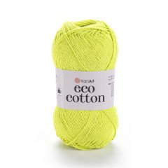 YARNART ECO COTTON - KNITTING YARN NEON GREEN - 801