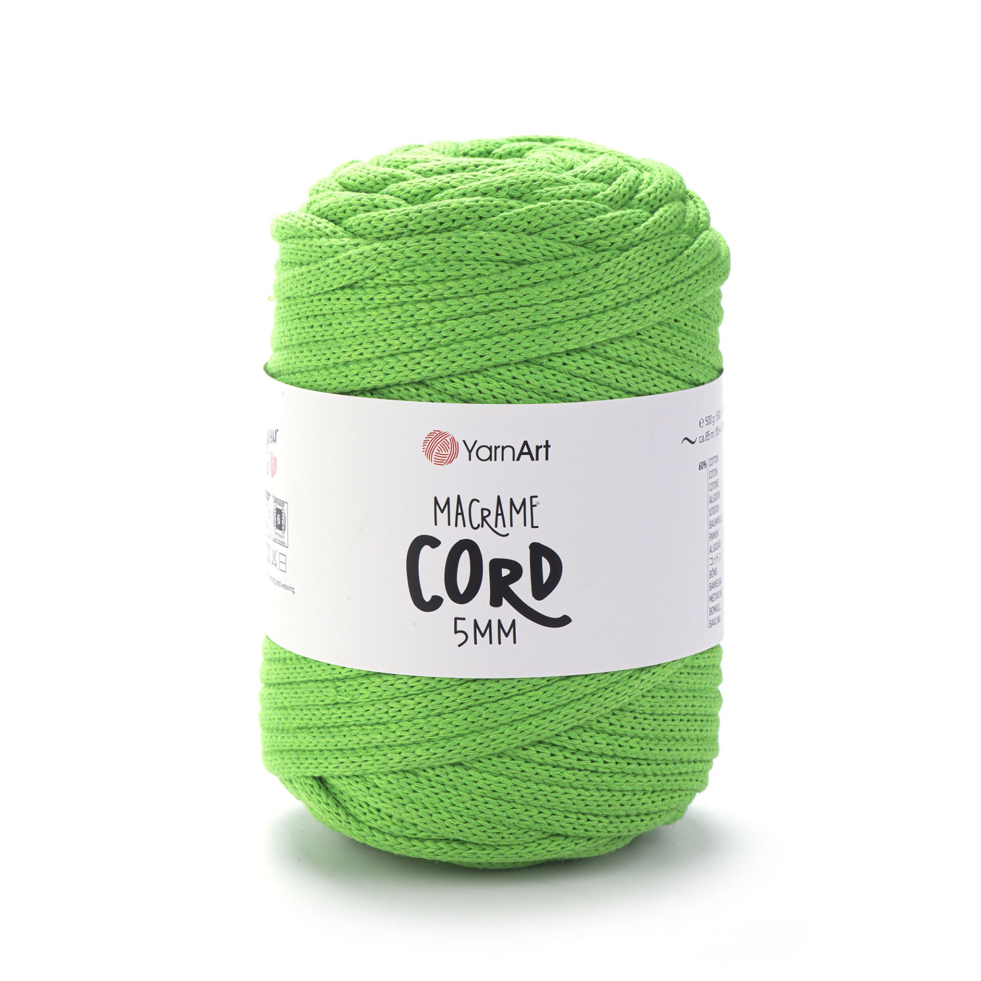 YARNART MACRAME CORD 5 MM - MACRAME CORD GREEN - 802